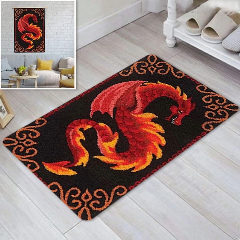 YOOTOM Latch Hook kit Rug DIY Handcrafts for Adults, Pre-Printed Canvas Handmade Carpet Cushion Crochet Yarn Needlework Tapestry 3D Crafts for Home Decor, 20x15in - Image 5